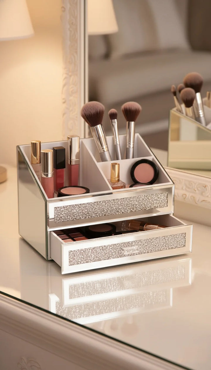 Crystal Glamour Makeup Brush Holder Organizer | Sparkle Decors