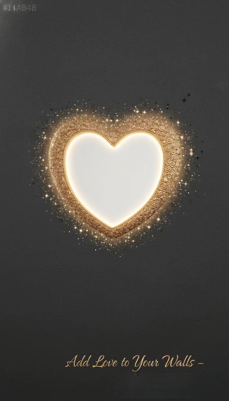 Sparkle Decors Heart Shaped Gold Wall Mirror – 67x58cm Elegant Antique Home Decor Mirror