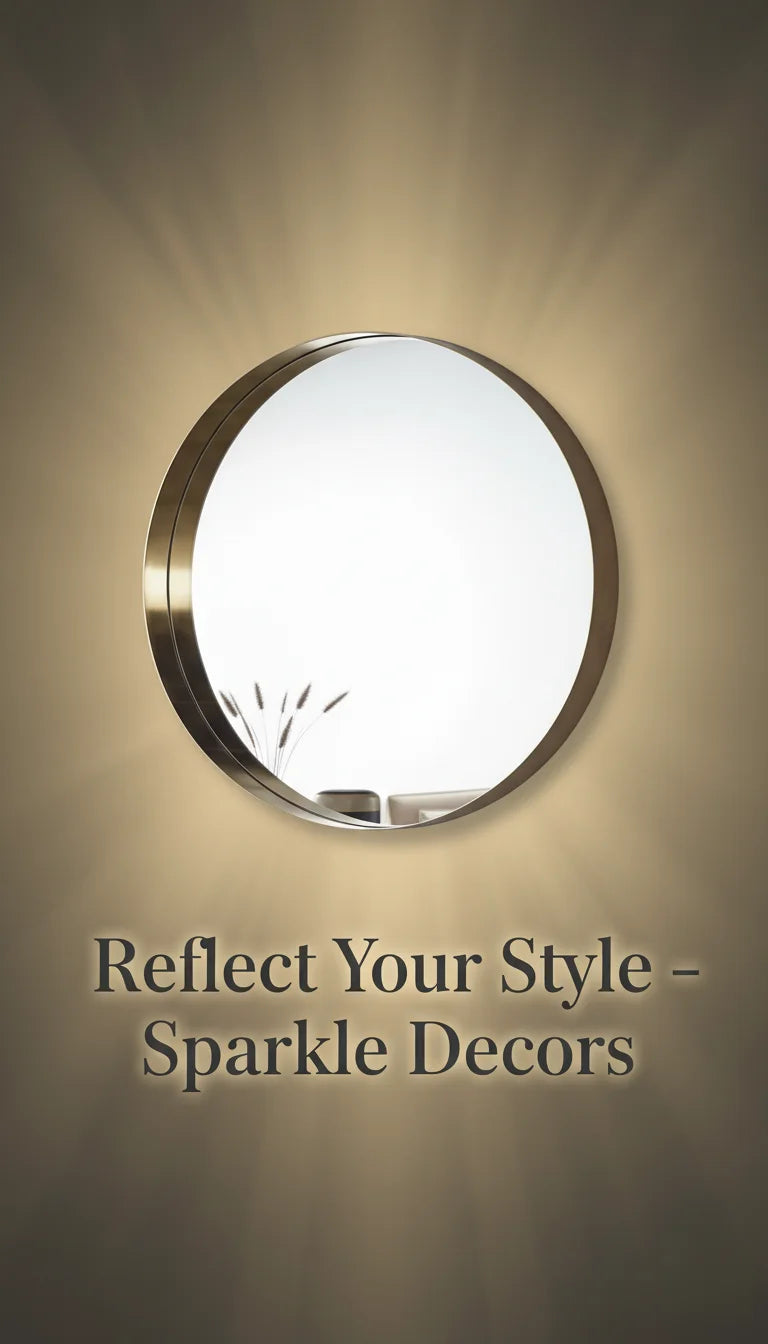Sparkle Decors 40cm Gold Round Wall Mirror – Deep Aluminium Frame, Modern Minimalist Design for Bathroom & Living Room
