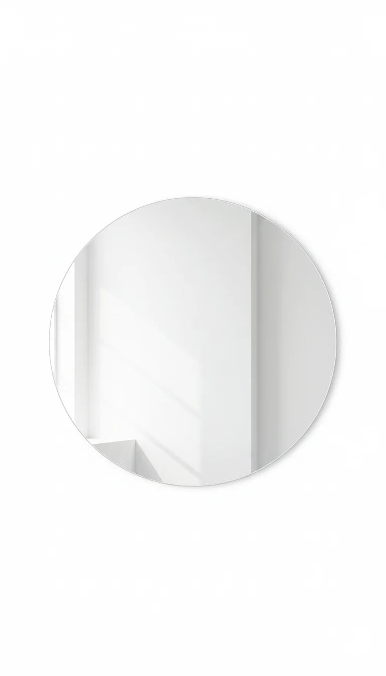Frameless Round Wall Mirror 70x70 cm – Minimalist Modern Mirror for Bathroom & Living Room
