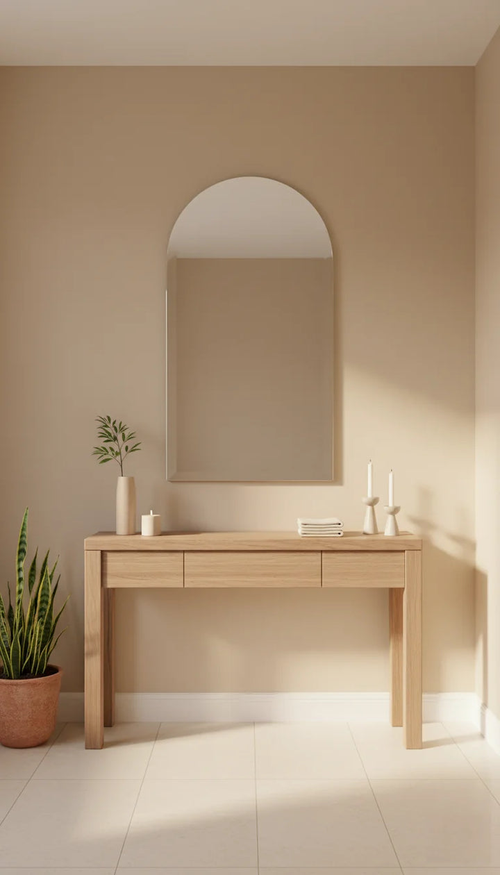 Frameless Arched Wall Mirror 50x70 cm – Modern Minimalist Mirror
