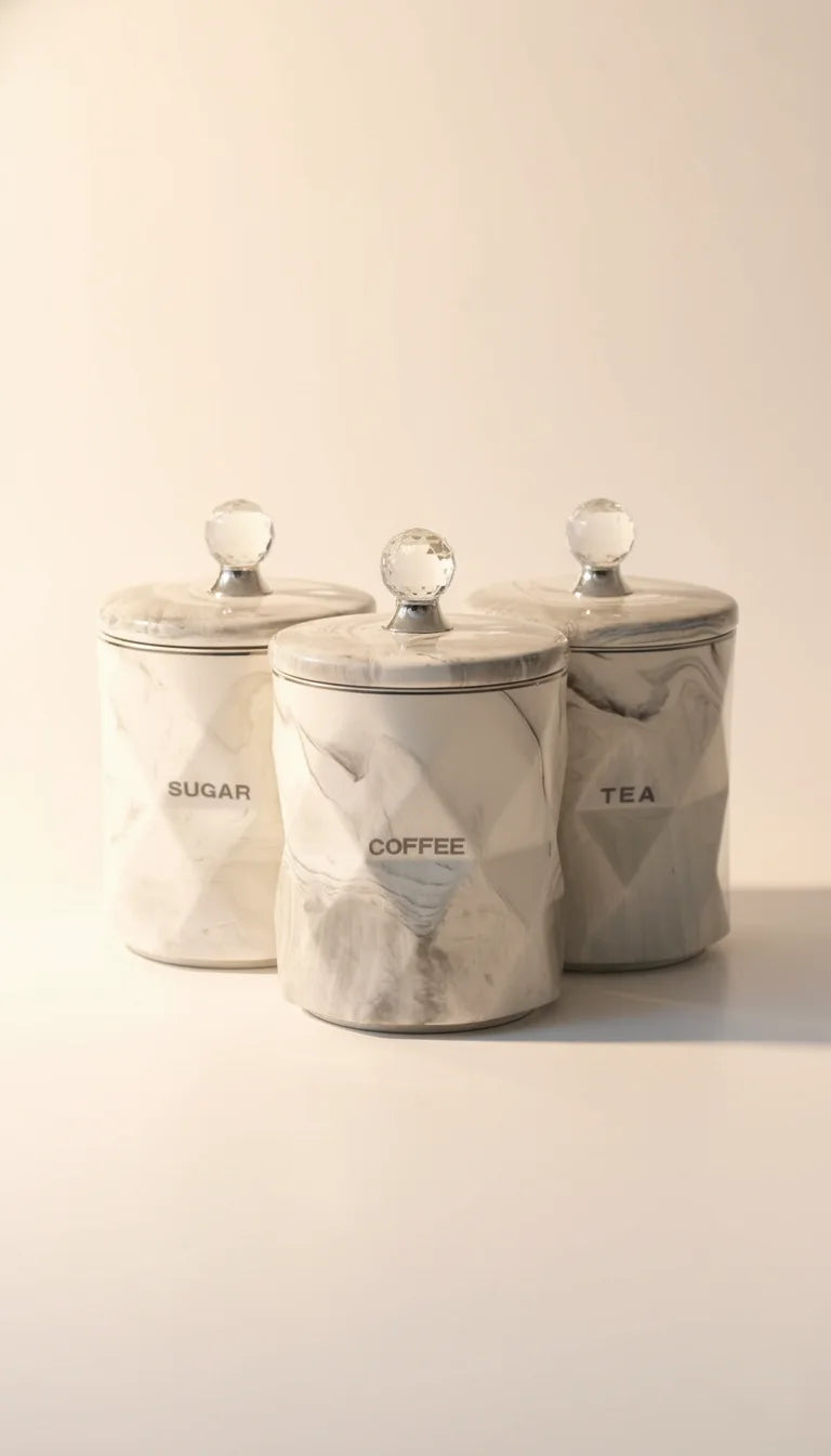 Crystal Diamante Tea Sugar Coffee Canister Set – Sparkle Decors