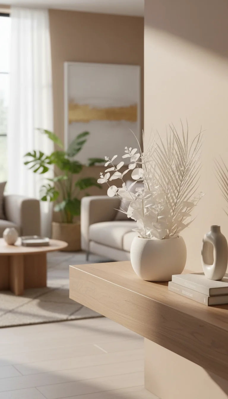 White Artificial Floral Arrangement with Vase for Home Décor | Sparkle Decors