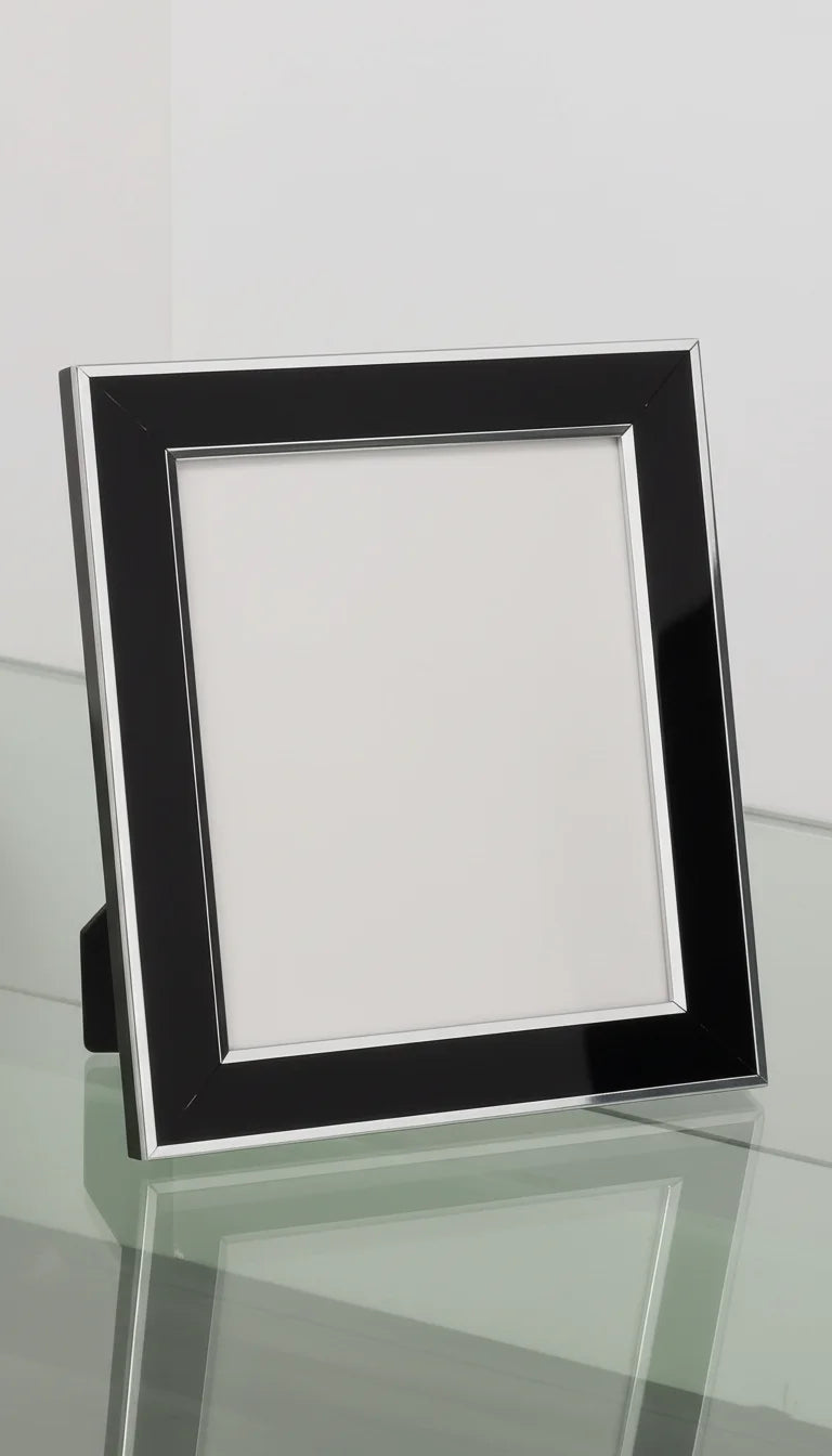 Black Glass Photo Frame 8×10 – Elegant Modern Display | Sparkle Decors