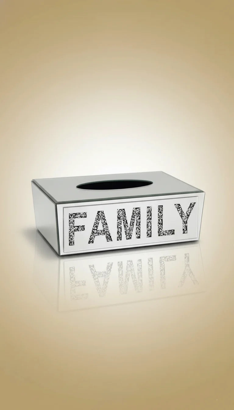 Silver Crystal Tissue Box – Luxury Sparkle Décor Holder | Sparkle Decors