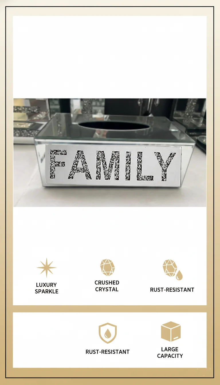 Silver Crystal Tissue Box – Luxury Sparkle Décor Holder | Sparkle Decors