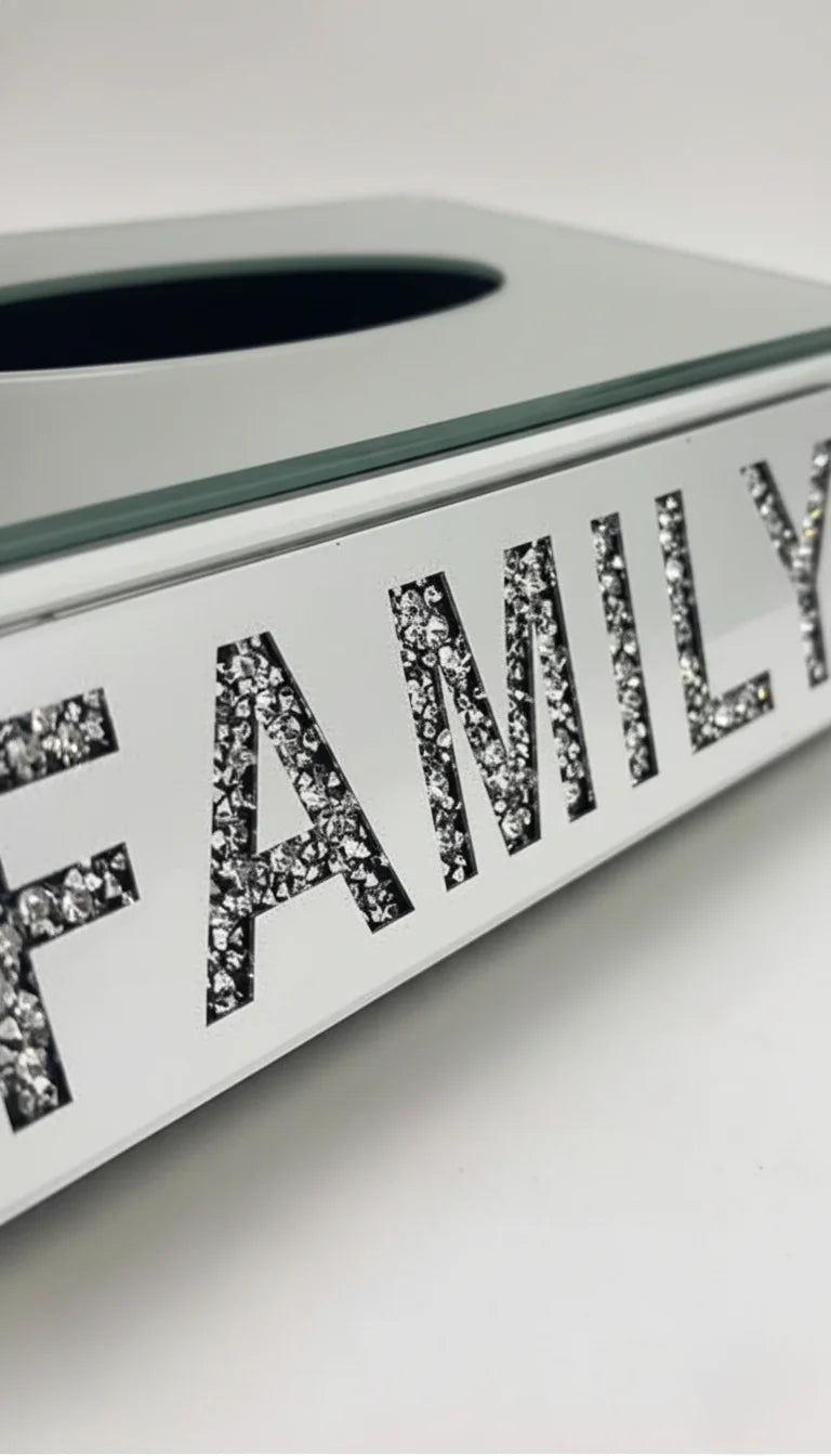 Silver Crystal Tissue Box – Luxury Sparkle Décor Holder | Sparkle Decors