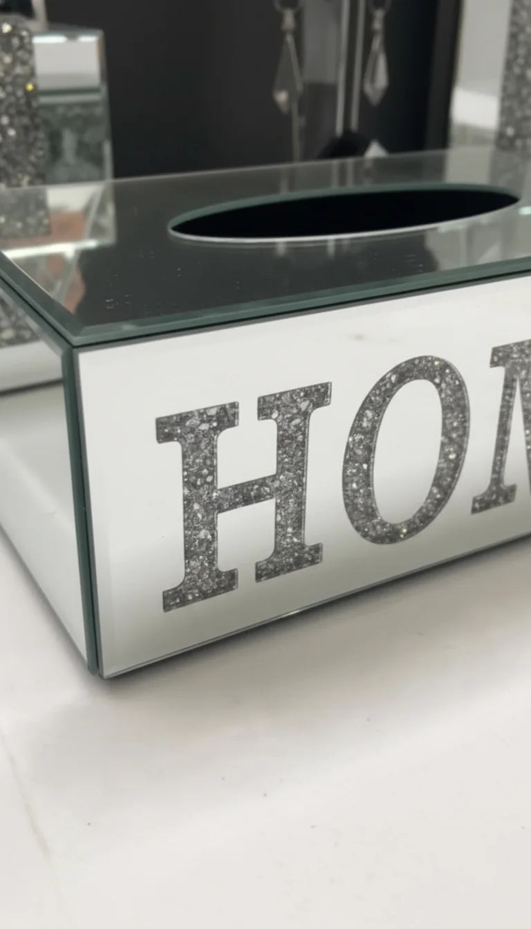 Silver Crushed Crystal Tissue Box – Luxury Sparkle Décor | Sparkle Decors