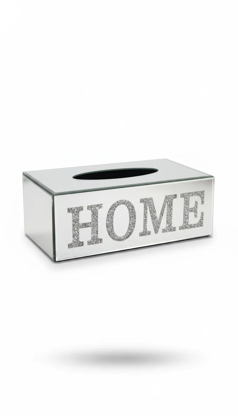 Silver Crushed Crystal Tissue Box – Luxury Sparkle Décor | Sparkle Decors