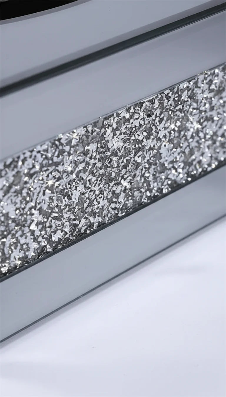 Silver Crystal Tissue Holder with Diamond Border | Sparkle Decors
