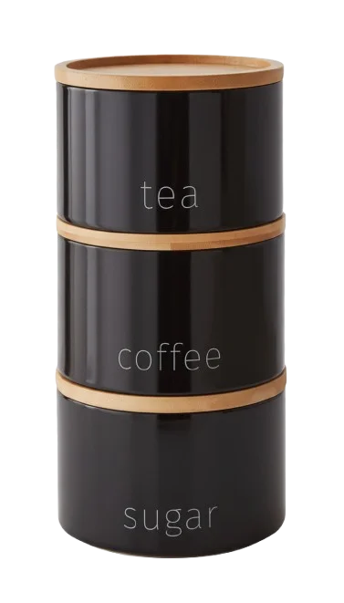 Stackable Tea Coffee Sugar Jars with Airtight Lids – Sparkle Decors