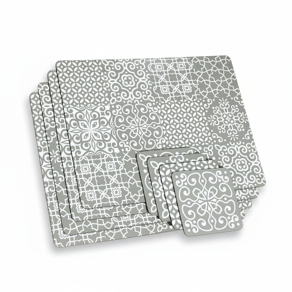 Geometric placemats coasters set