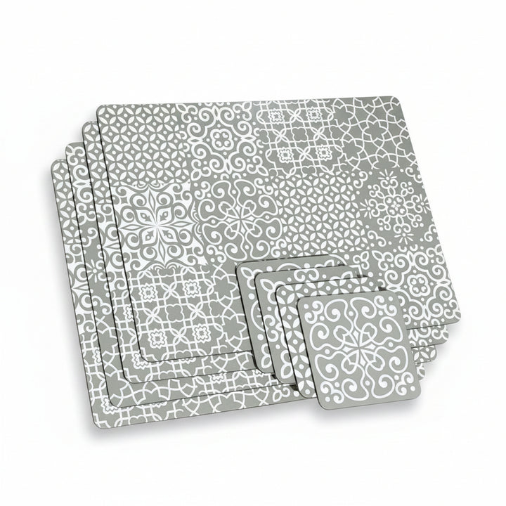 Geometric placemats coasters set