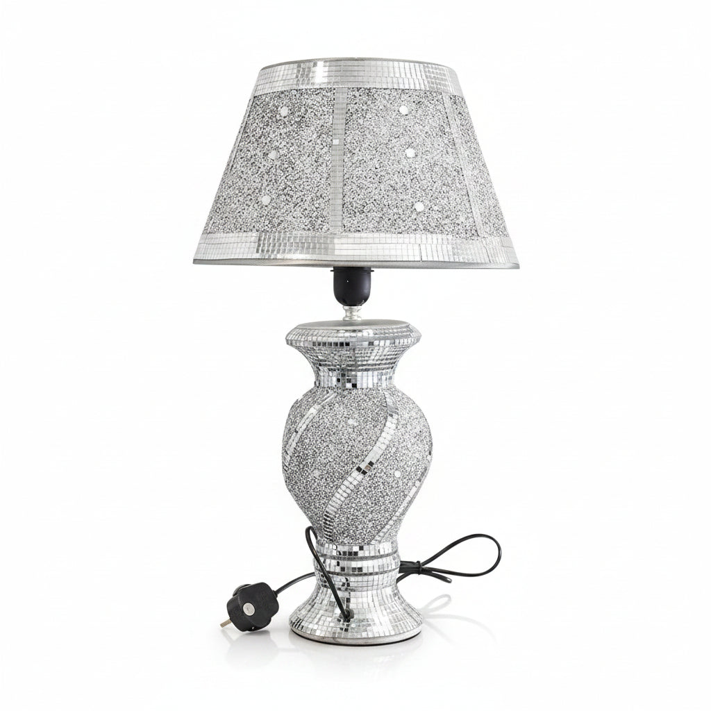Glitter diamond table lamp silver