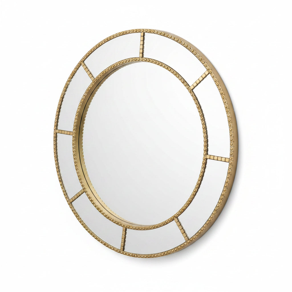Gold Shabby Chic Round Wall Mirror