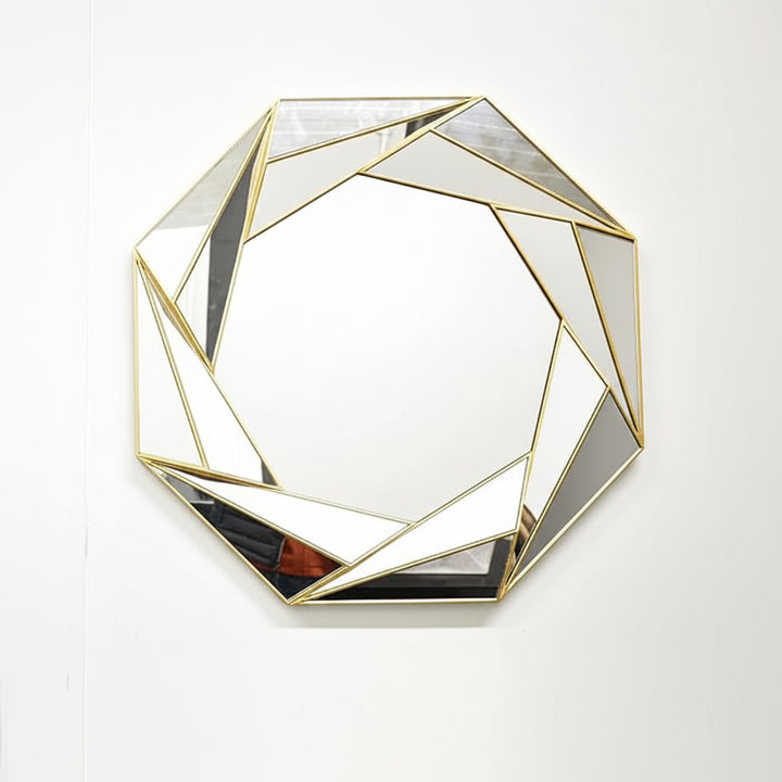 Gold octagonal wall mirror modern design