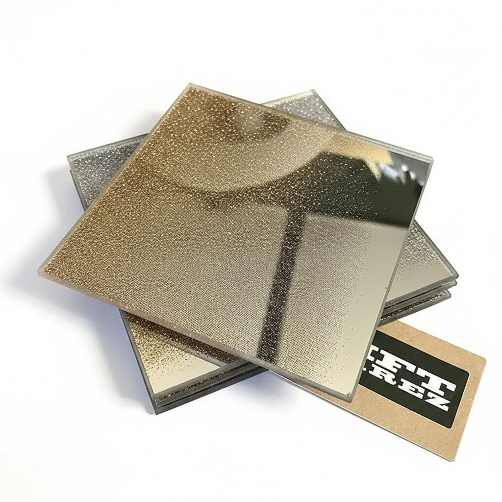 Gold ombre glitter glass coasters table protection set