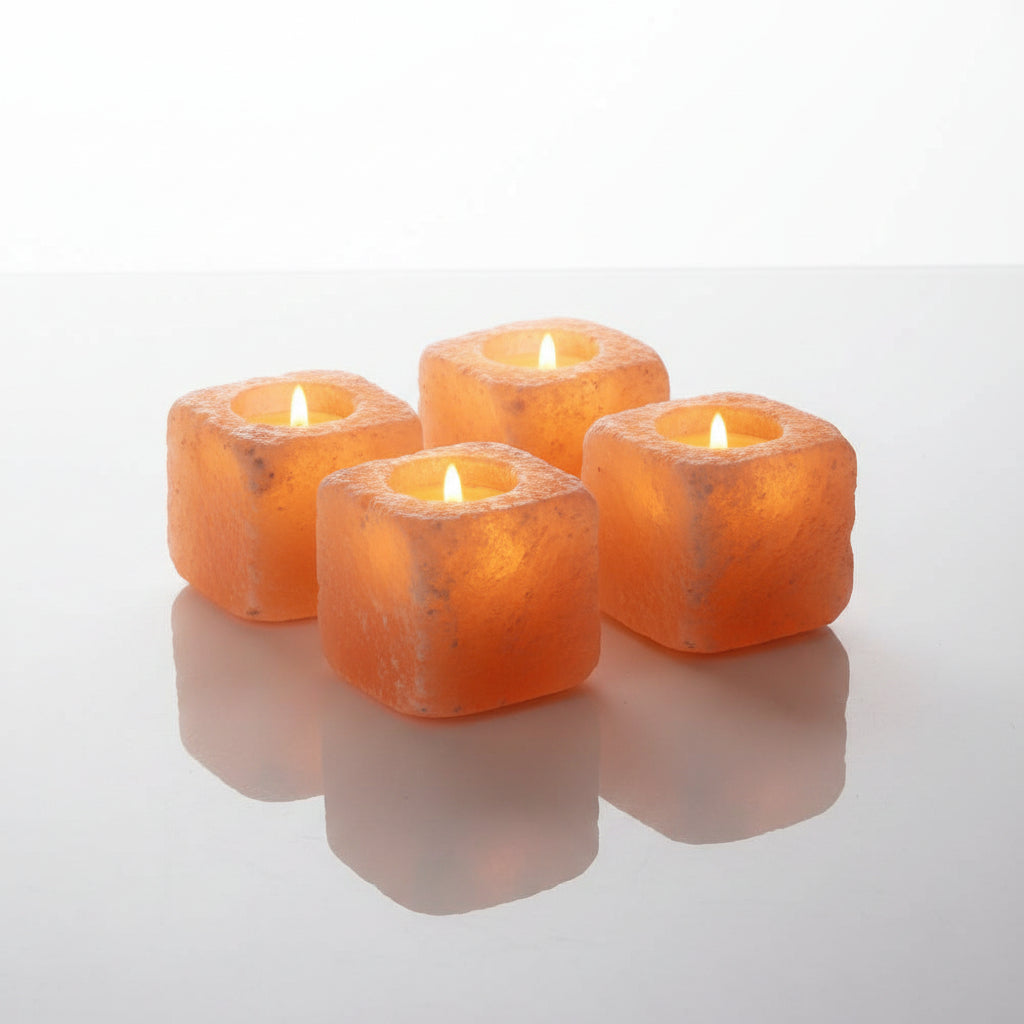 Himalayan salt candle holders natural mood lighting
