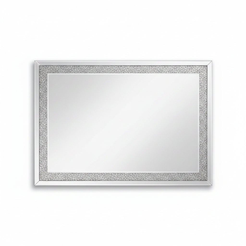 Large square jewel crystal mirror