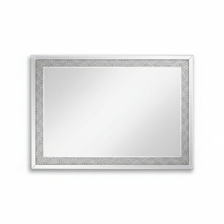 Large square jewel crystal mirror