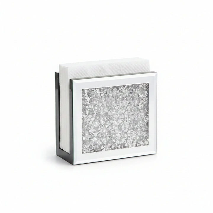Mirrored napkin holder crushed jewel detail