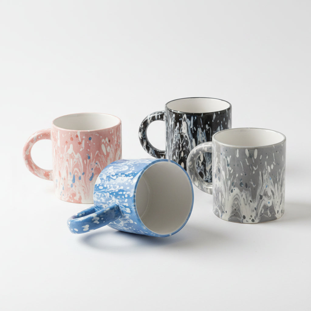 Multi color stacking mugs kitchen set