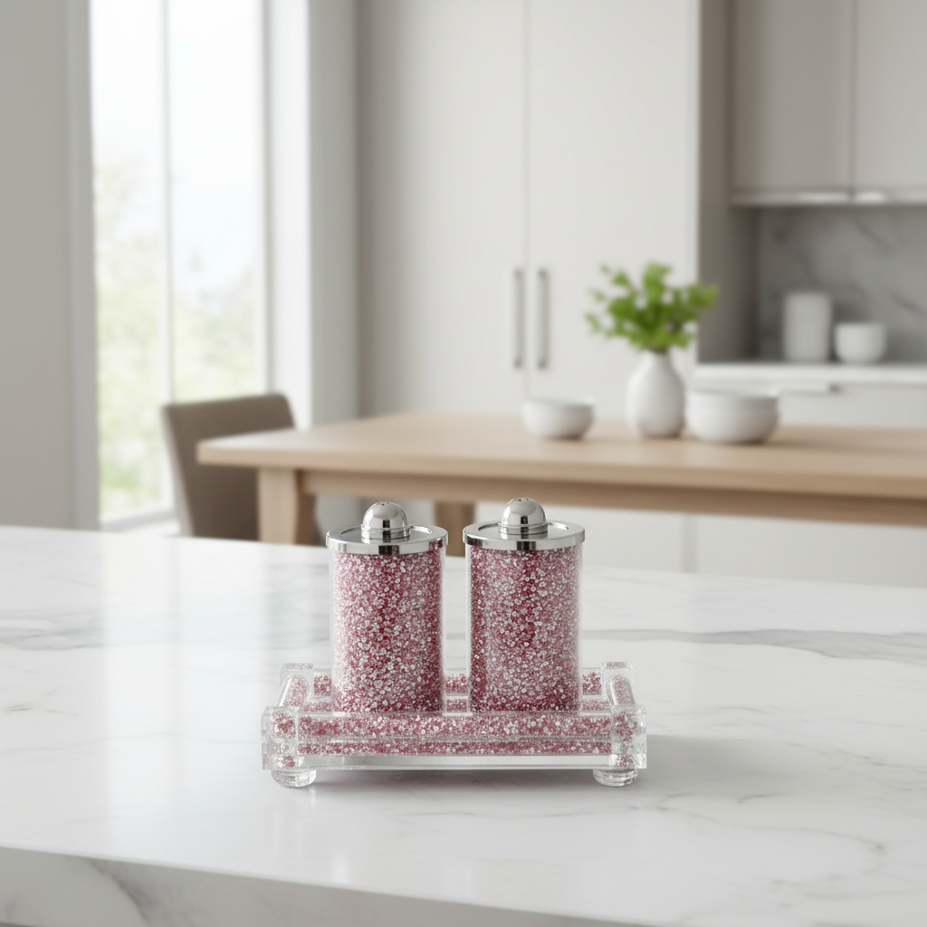 Pink Crystal Tea Canister Set usage