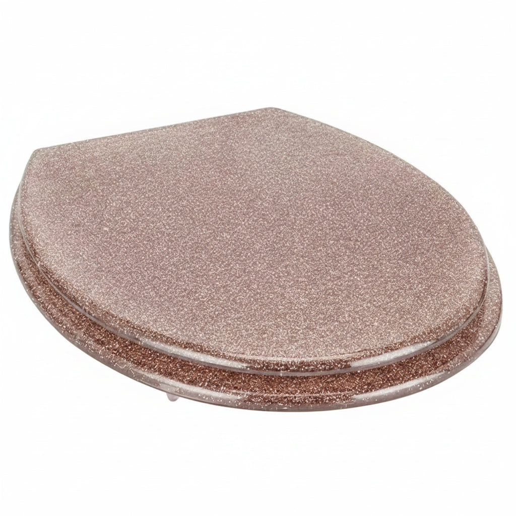 Pink glitter toilet seat stylish bathroom decor