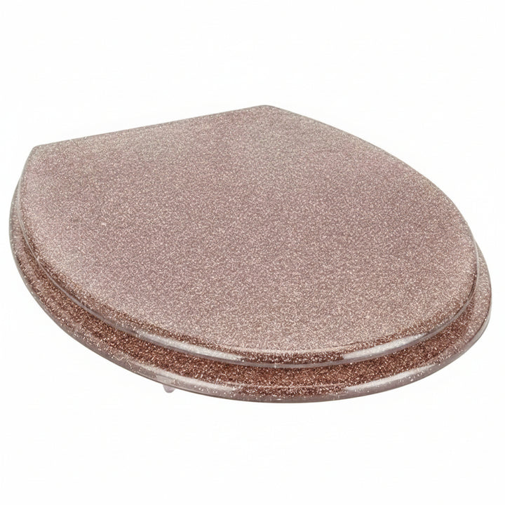 Pink glitter toilet seat stylish bathroom decor