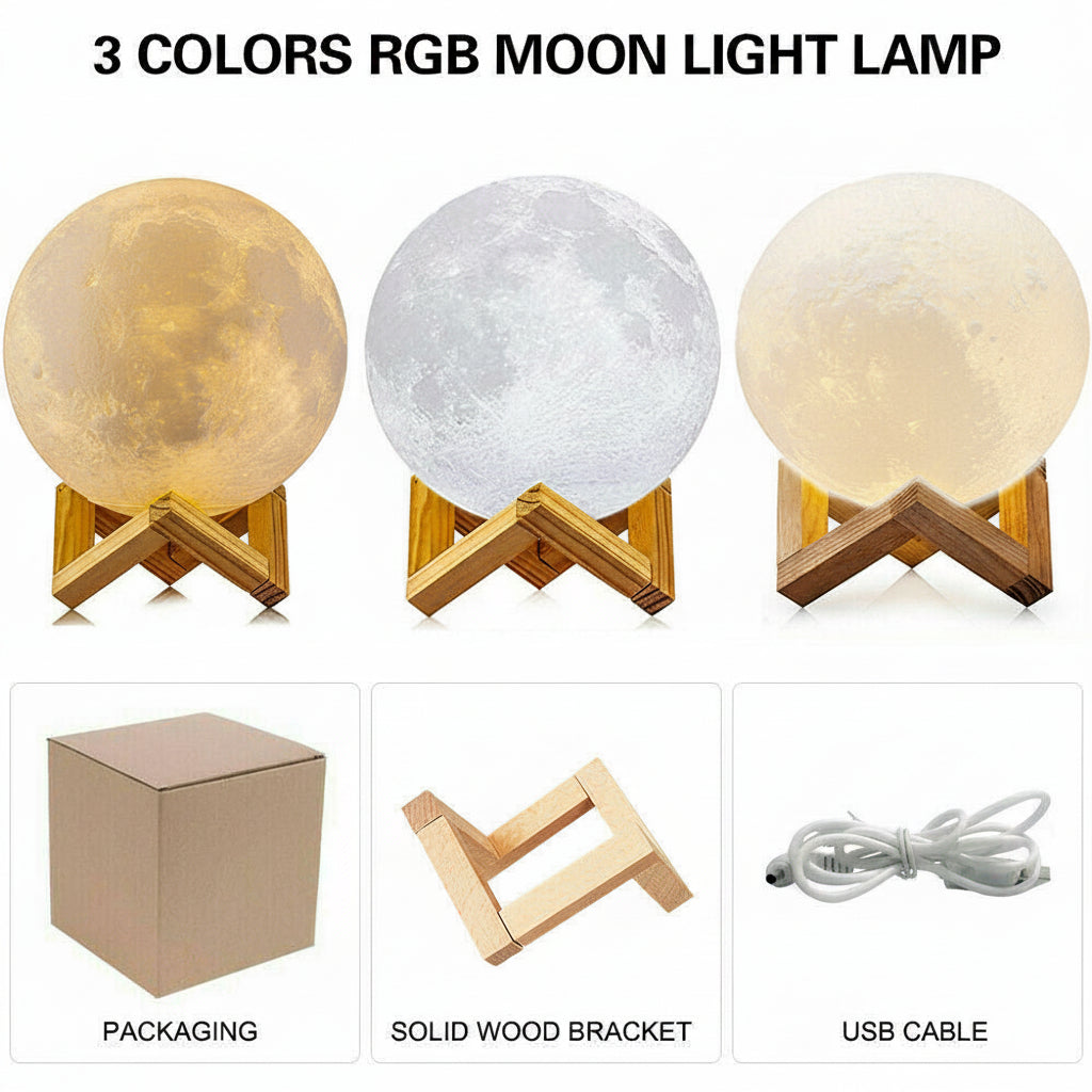 Rechargeable 3D Moon Lamp