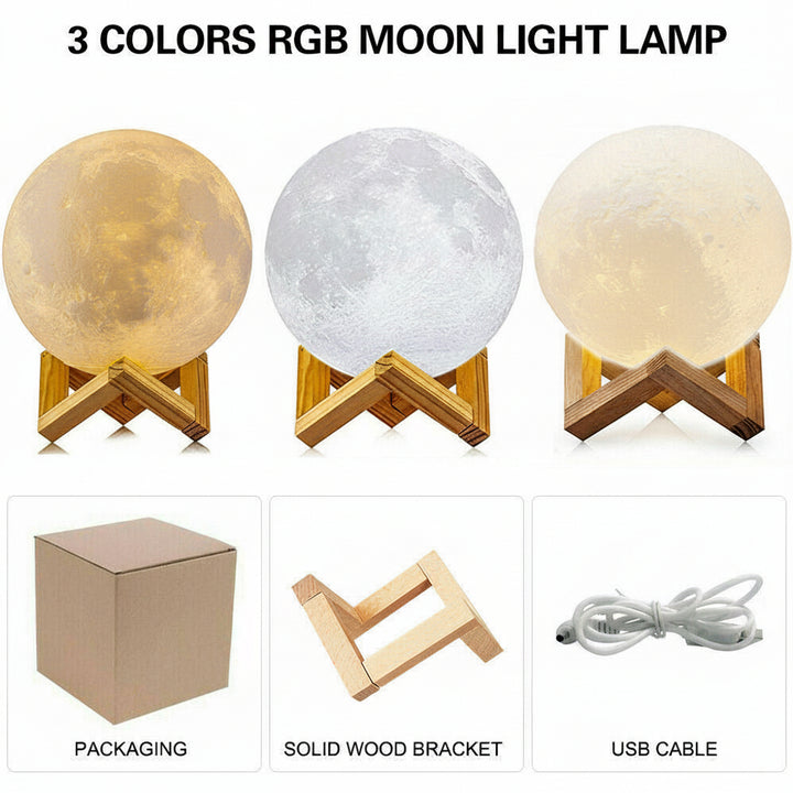 Rechargeable 3D Moon Lamp