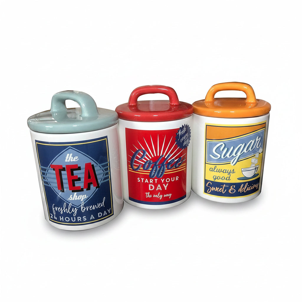 Retro tea coffee sugar jar kitchen storage