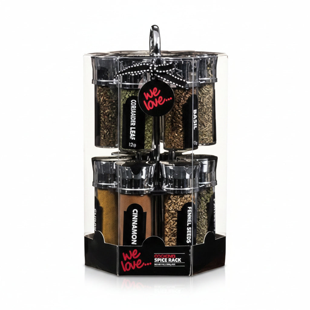 Revolving spice rack storage stand 12 spices