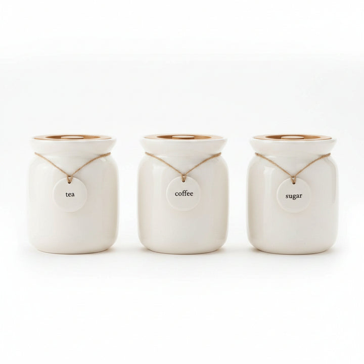 Rope label canister set rustic design