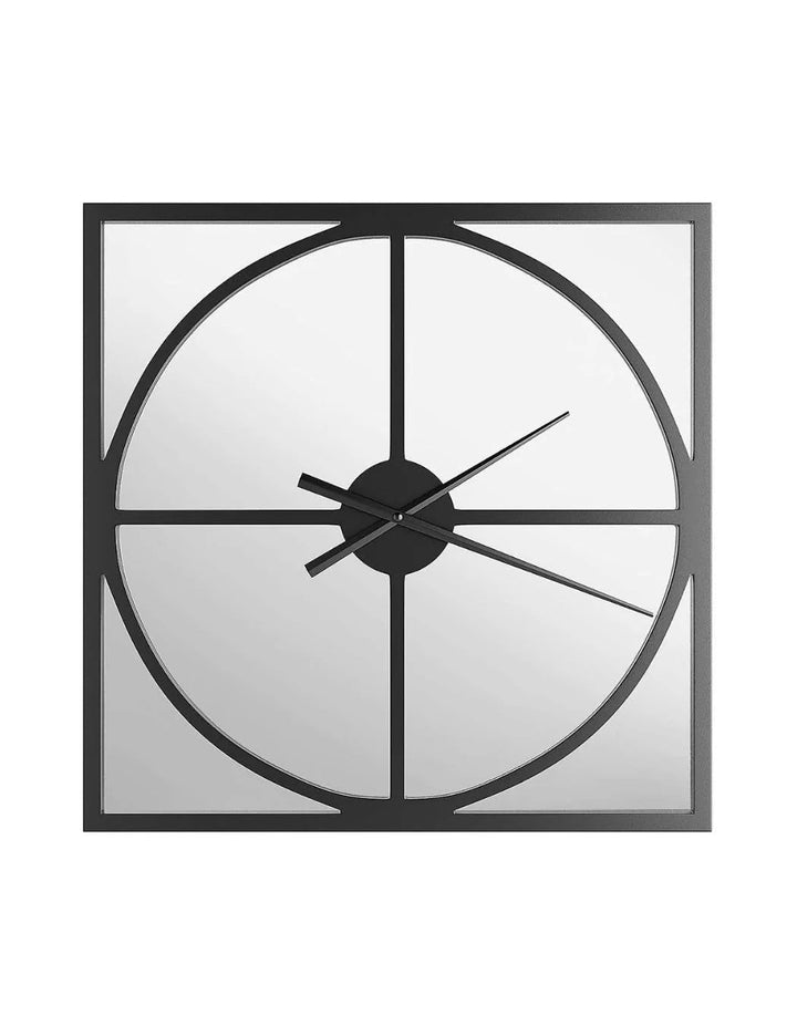 Square Black Wall Clock – 50cm Decorative Timepiece for Home & Office