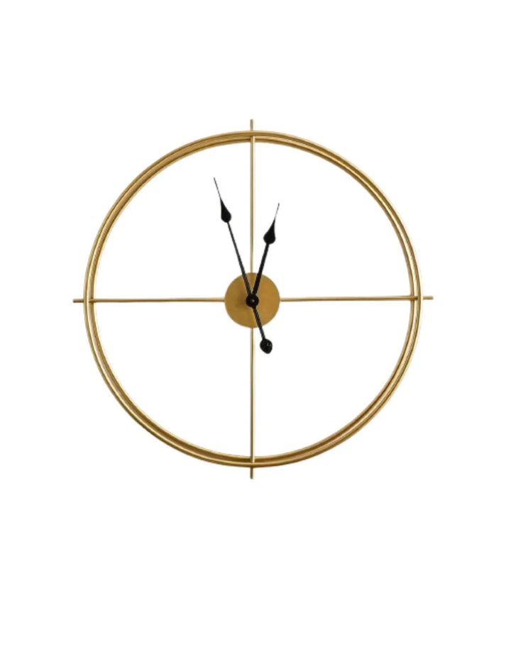 Large 60cm Gold Metal Wall Clock – Silent Sweep Design