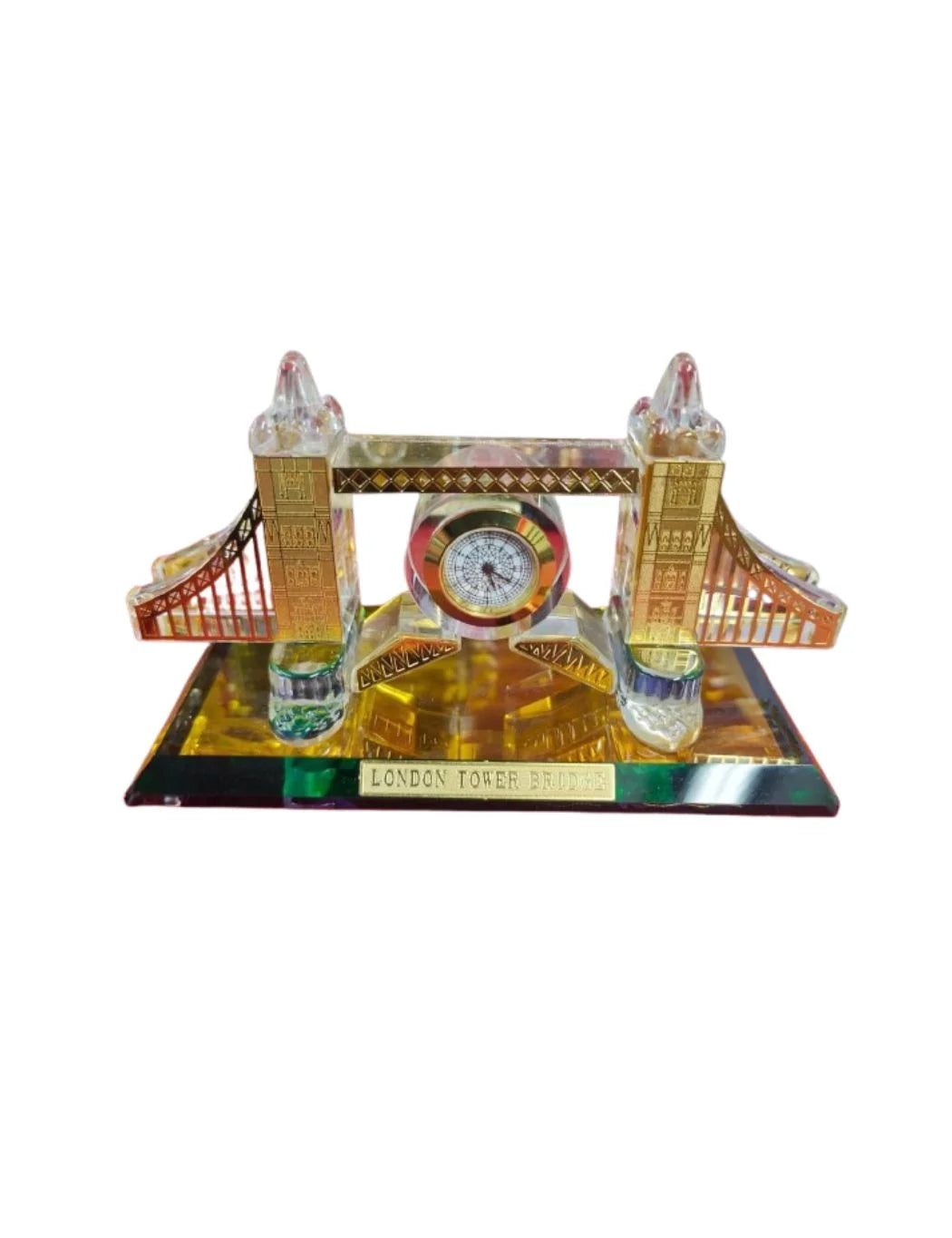 London Tower Bridge Crystal Table Clock – Elegant Gold Design Accent | Sparkle Decors UK