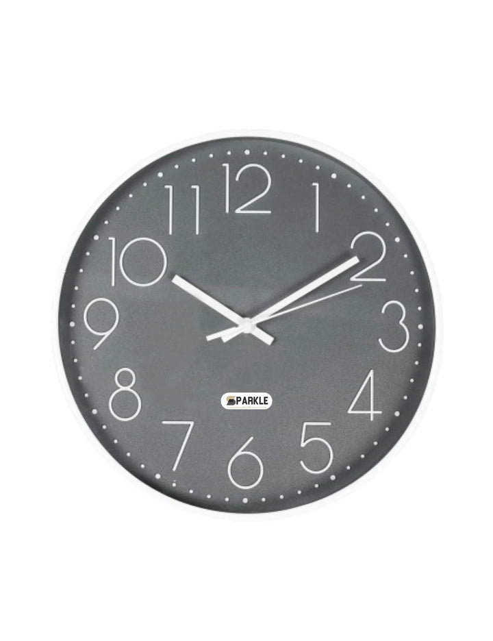 Sparkle Decors Modern Round Wall Clock – 29cm Silent Analogue, Grey Minimalist Design