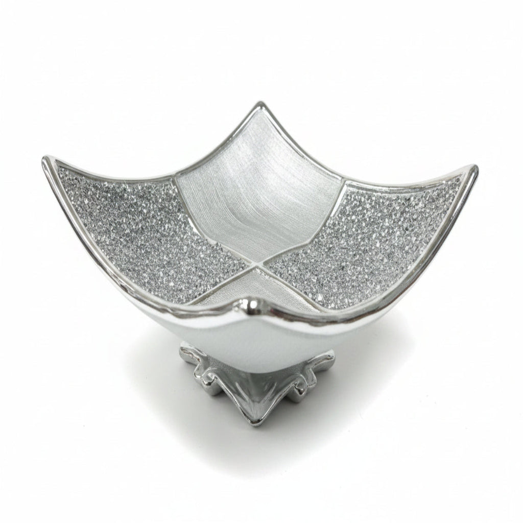 Silver crystal fruit bowl tray decorative centrepiece
