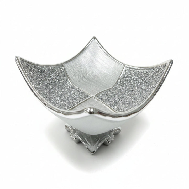Silver crystal fruit bowl tray decorative centrepiece