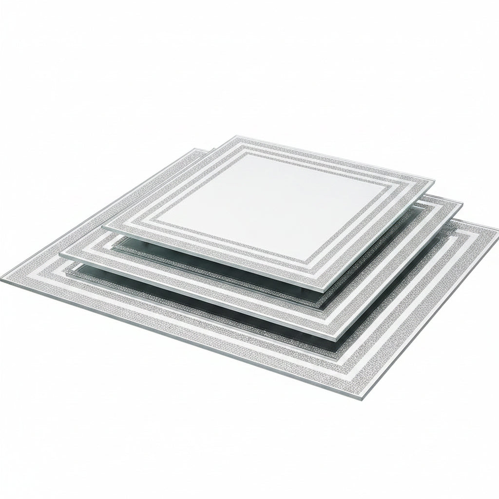 Silver glitter placemats dining set