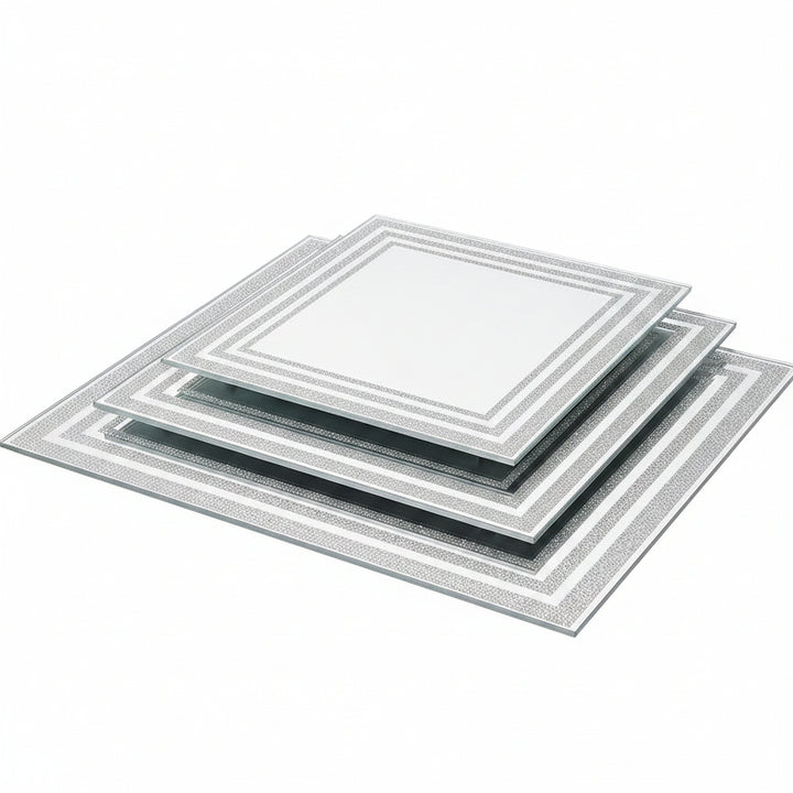 Silver glitter placemats dining set