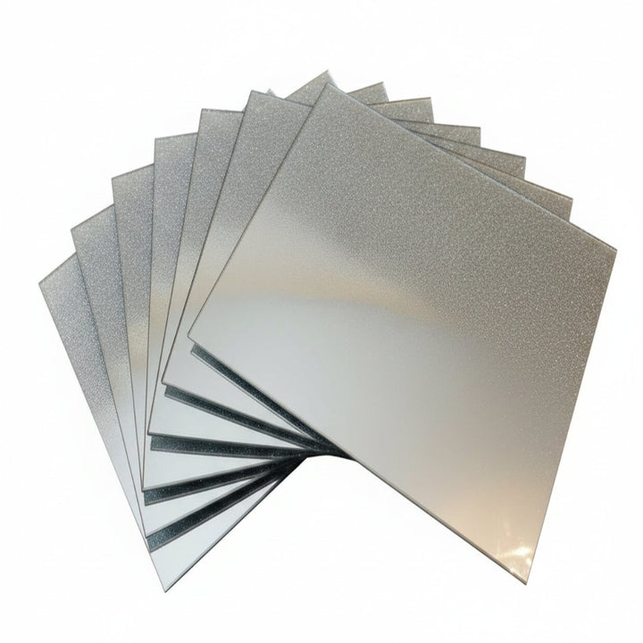 Silver mirrored placemats set 4