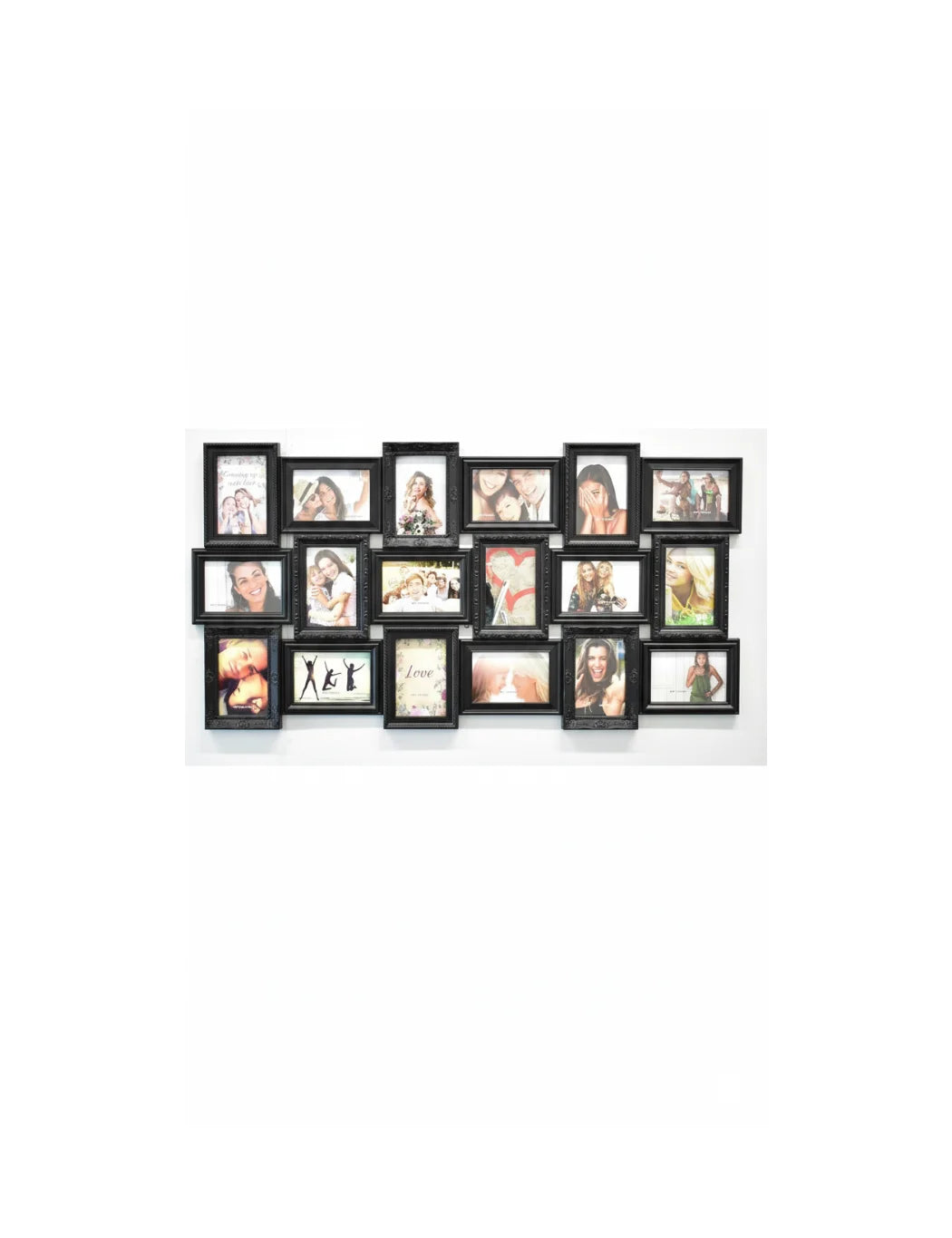 Extra Large 18 Photo Multi Wall Frame Black | Sparkle Decor