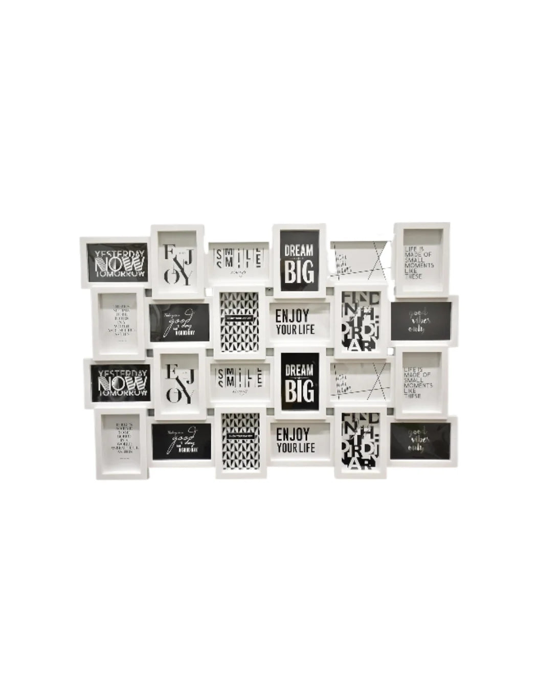 24-Photo Zig Zag Wall Frame White Collage | Sparkle Decor
