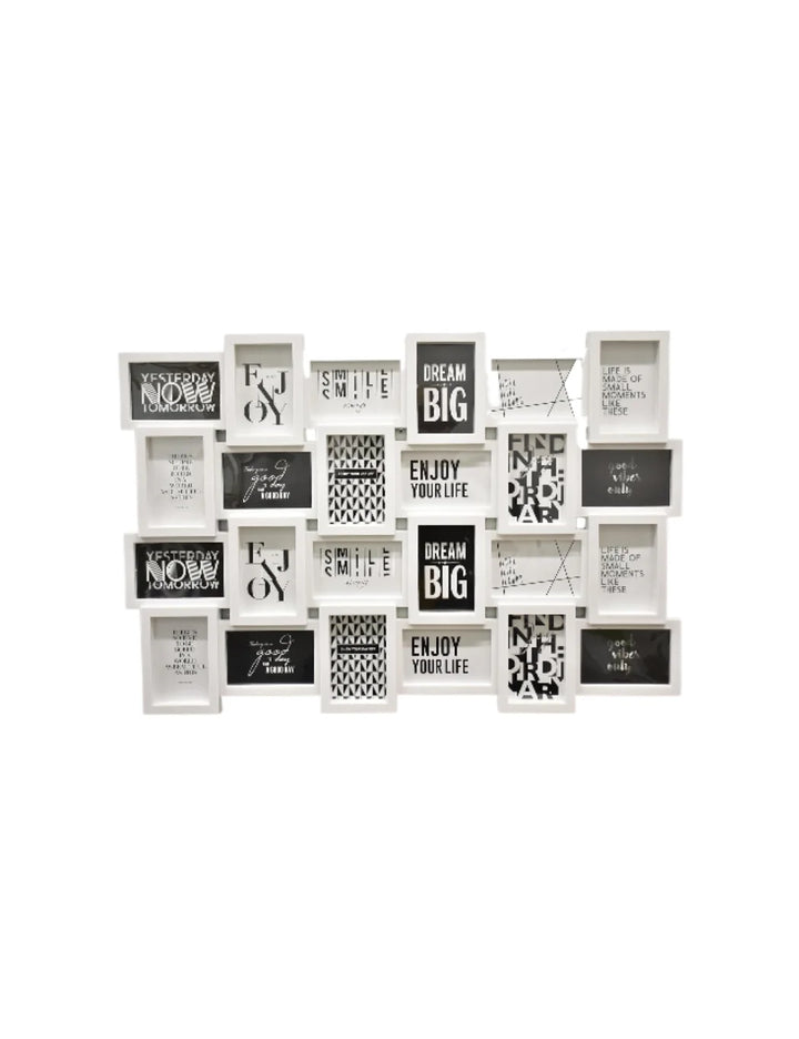 24-Photo Zig Zag Wall Frame White Collage | Sparkle Decor