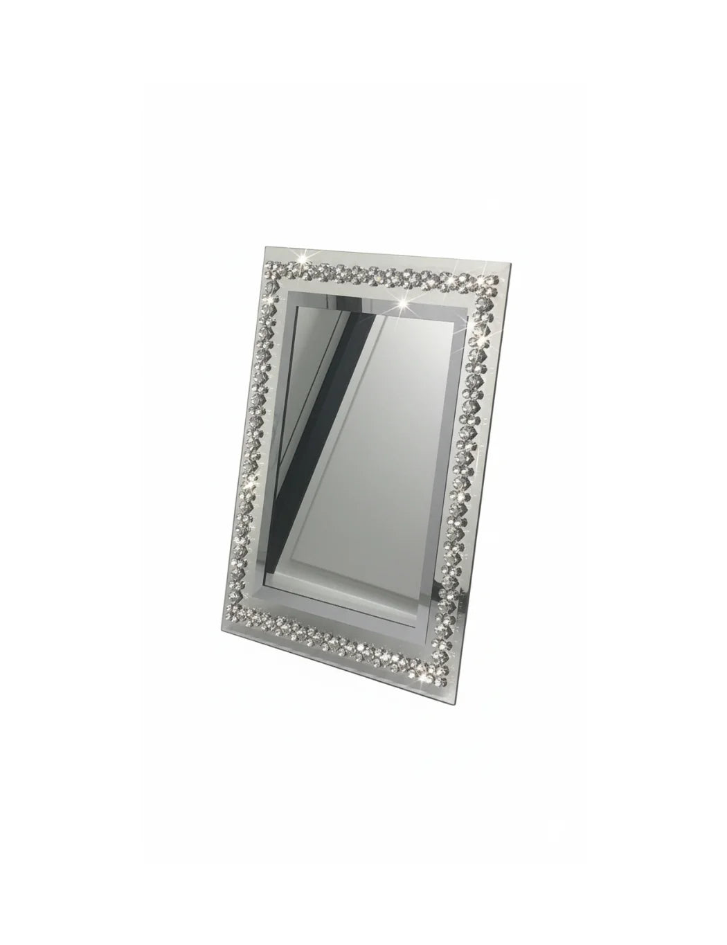 8x10 Crystal Mirror Diamante Photo Frame Silver | Sparkle Decor