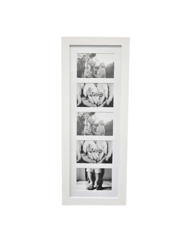 5 Multi-Aperture Family Collage Wall Photo Frame White | Sparkle Decor