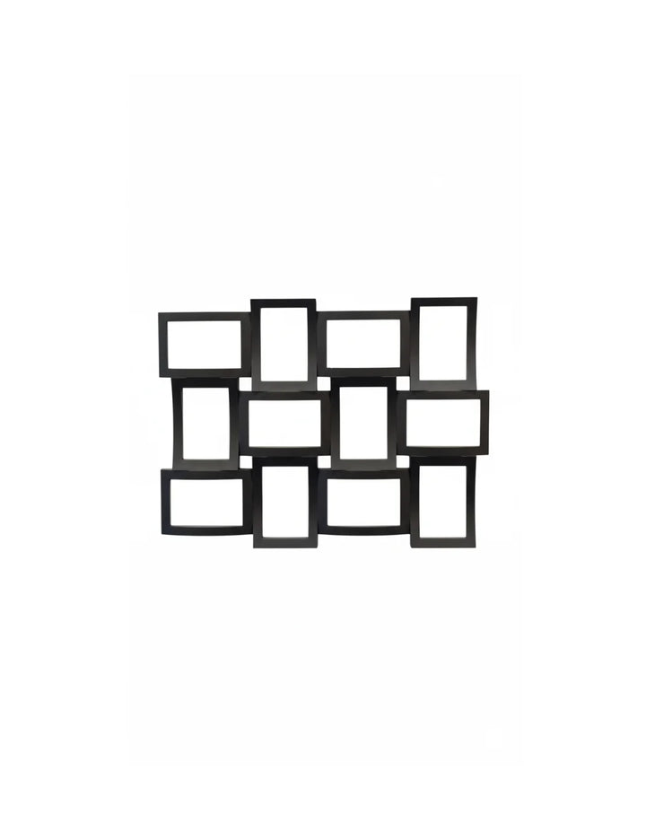 Black Multi-Aperture 12-Photo Collage Wall Frame | Sparkle Decors