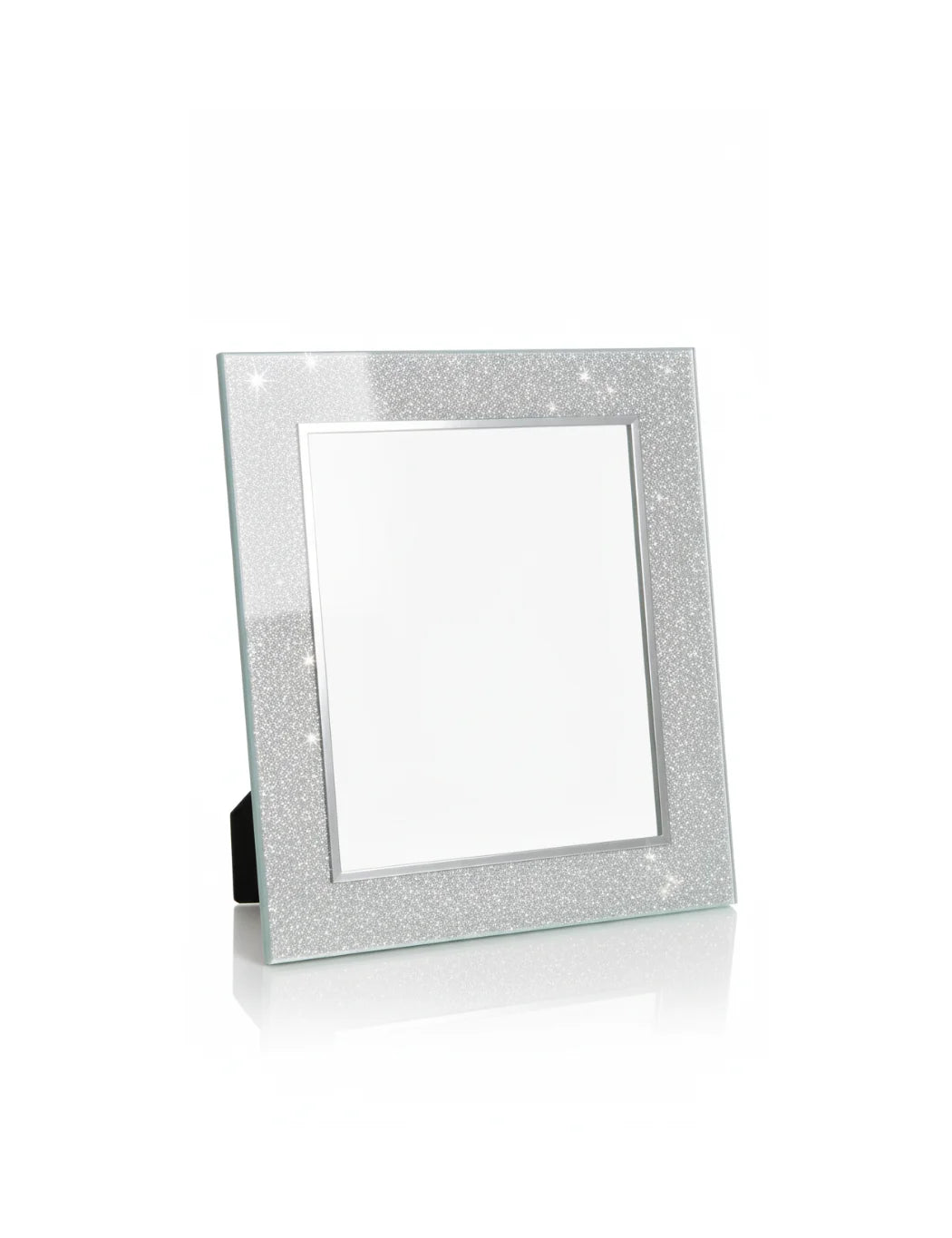 Glittery Silver Glass Photo Frame | Sparkle Decors